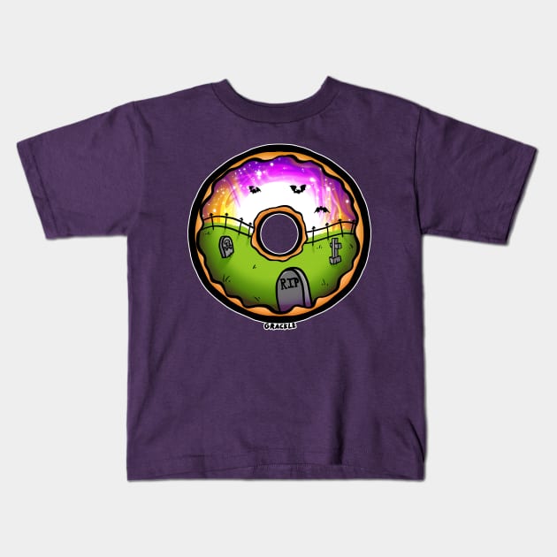 Halloween Doughnut Kids T-Shirt by Jan Grackle